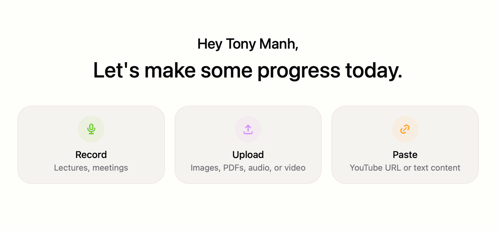 Upload everything in one place